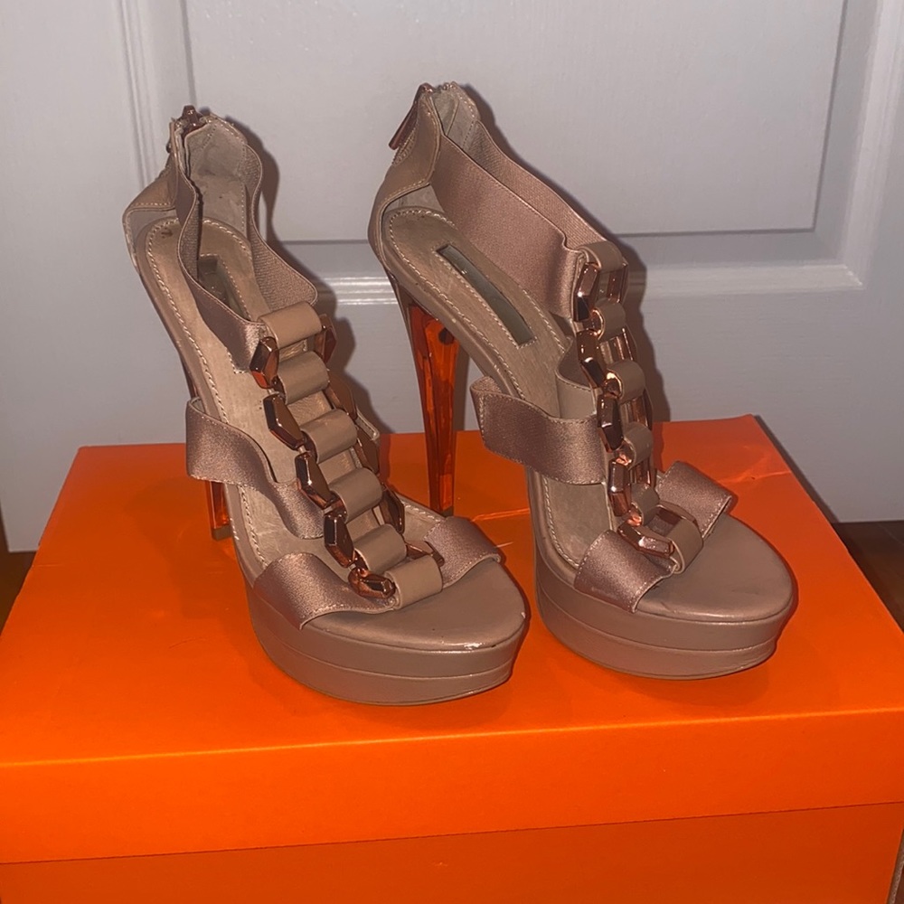 Rose Gold heels. Built-in platform.